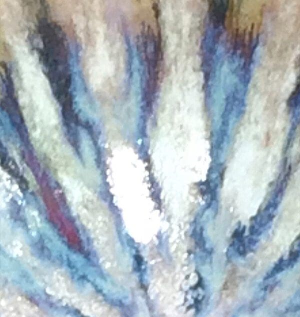 A painting of blue and white abstract art.